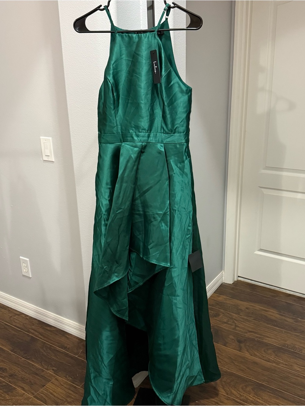 NWT Lulus Broadway Show Emerald Green High-Low Gown Evening Wedding Size Small - Picture 2 of 7